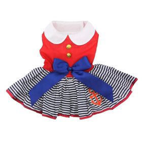 Sailor Girl Dress with Matching Leash (Option: X-Large)