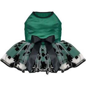 Green and Black Satin Dress (Option: X-Small)